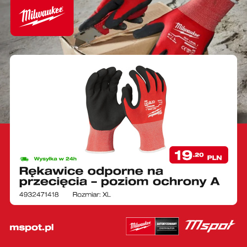Rękawice odporne na przecięcia – poziom ochrony A - kupisz na mspot.pl