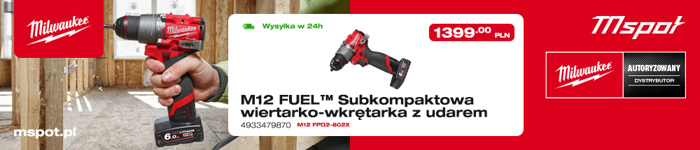 M12 FUEL™ Subkompaktowa wiertarko-wkrętarka z udarem Milwaukee 4933479870 - kupisz na mspot.pl