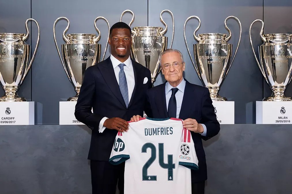 Hołd kibiców Nerazzurrich dla Dumfriesa na Bernabéu