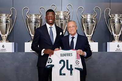 Hołd kibiców Nerazzurrich dla Dumfriesa na Bernabéu